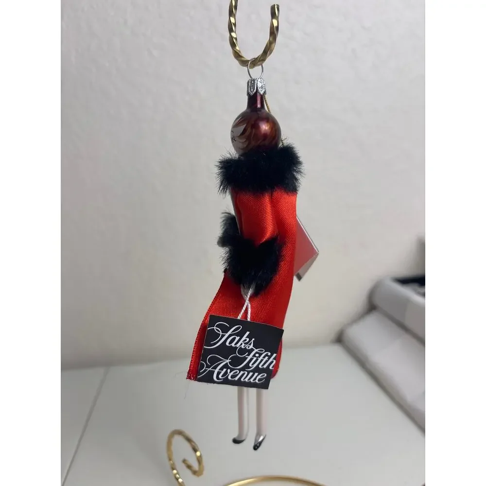 De Carlini x Saks Fifth Avenue Fashion Lady Christmas Ornament – Made in Italy